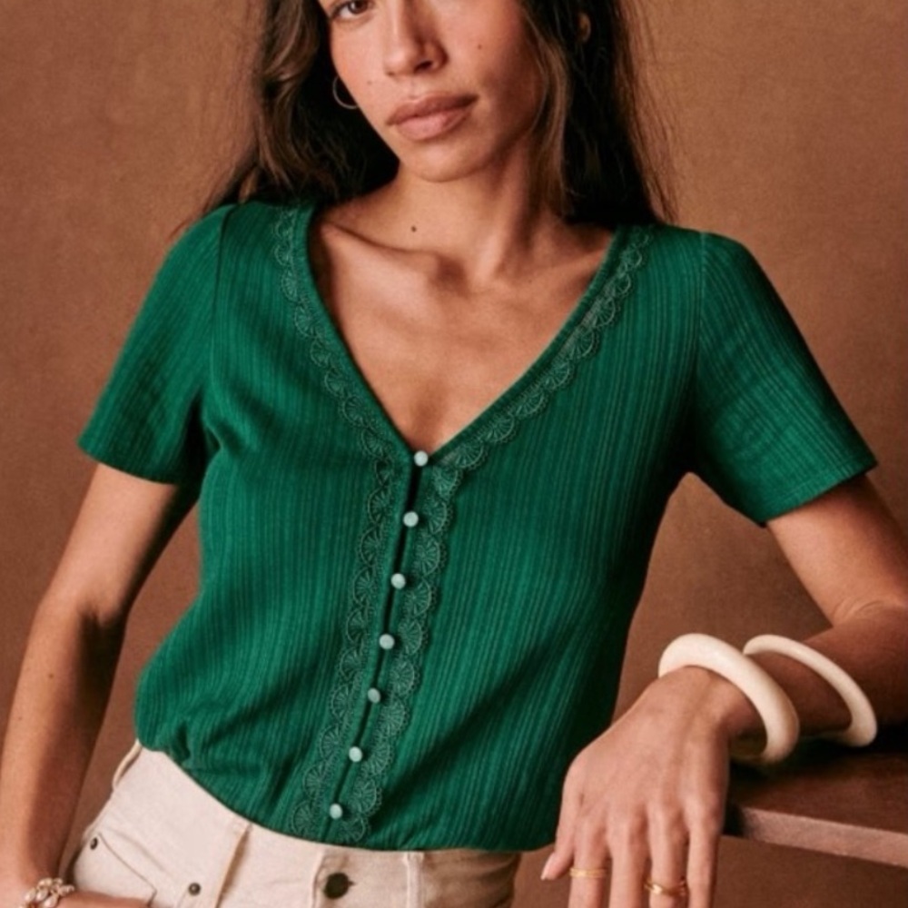 Sezane Maddie Shirt Green